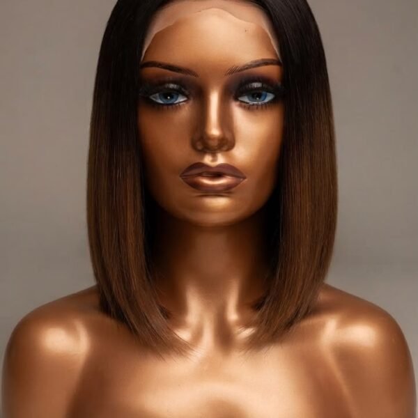 OMO French Bob - Chestnut Brown Ombre - 12" Lace Wig